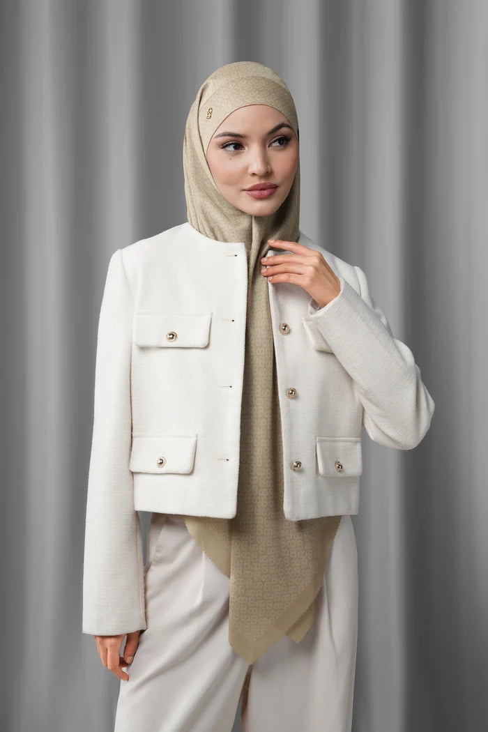 tapis tie back square scarf in tan by buttonscarves style look