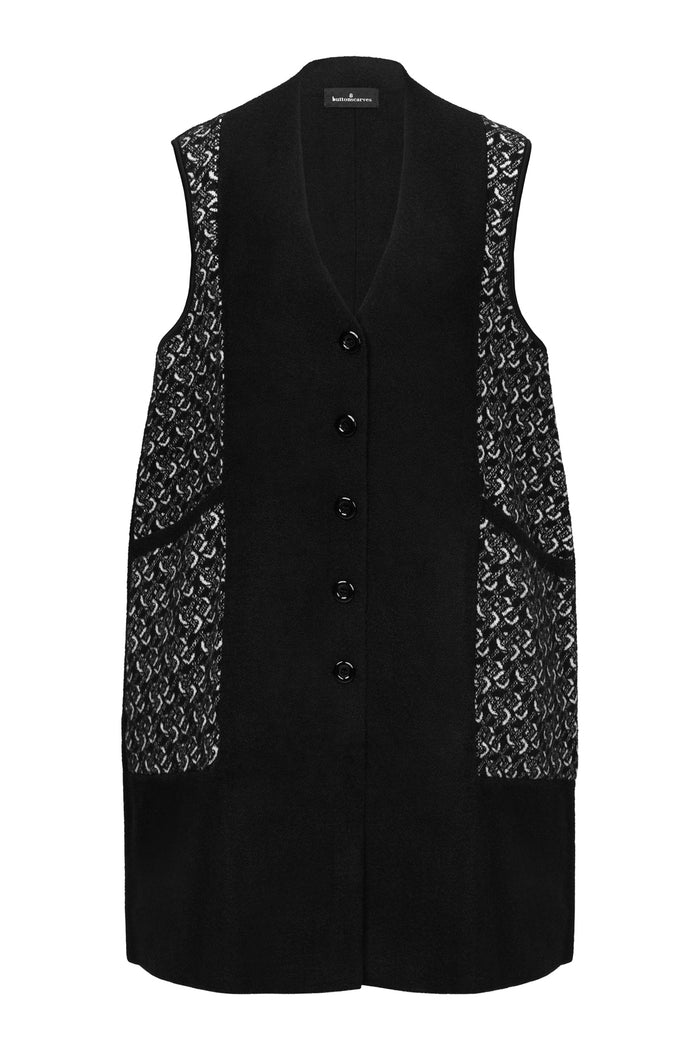 Tessa Sleeveless Coat - Black