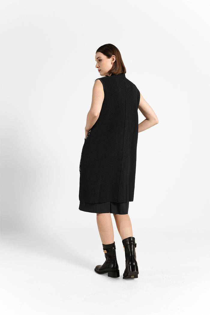 Tessa Sleeveless Coat - Black