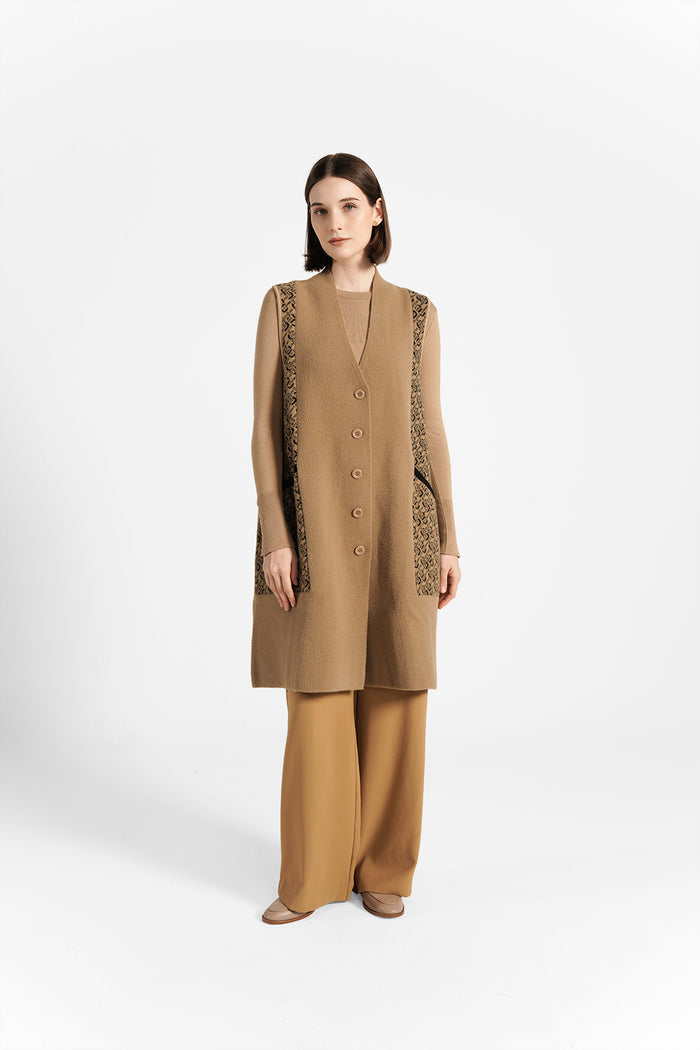 Tessa Sleeveless Coat - Brown