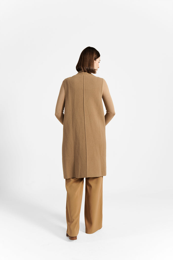 Tessa Sleeveless Coat - Brown