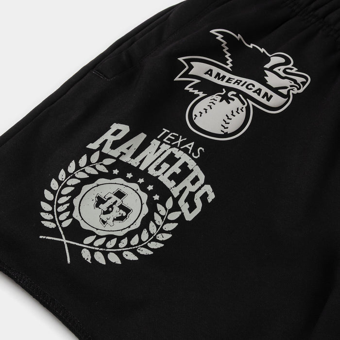 Texas Rangers Street Team Fleece Mens Shorts (Black/Gray)