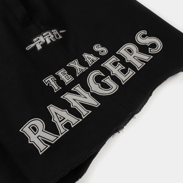 Texas Rangers Street Team Fleece Mens Shorts (Black/Gray)