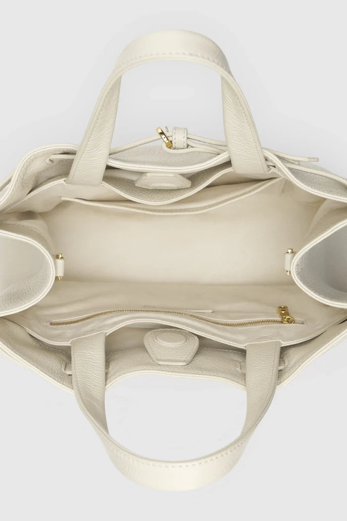 the city bag medium in gardenia by buttonscarves interior compartment