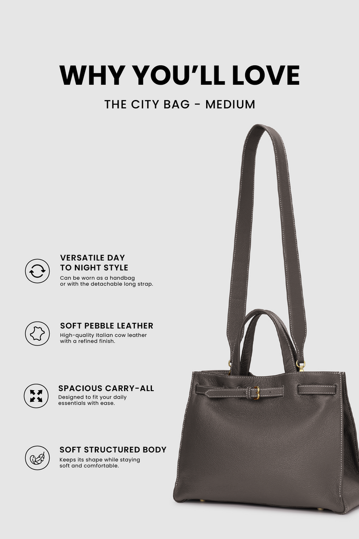 the city bag medium in testa di moro by buttonscarves feature overview