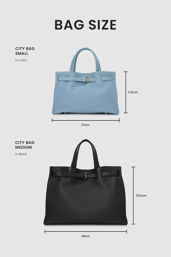 the city bag small in calm by buttonscarves size comparasion