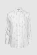 the editor satin shirt in white by buttonscarves x the devil wears prada 2