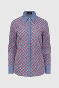 the editor shirt in blue by buttonscarves x the devil wears prada 2