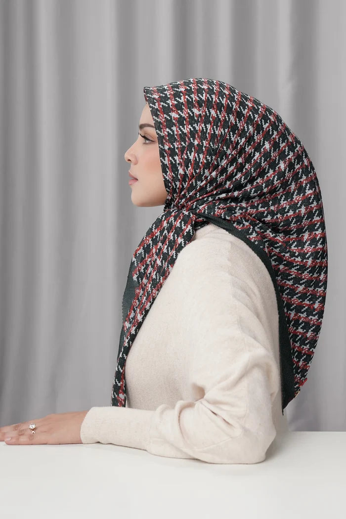 the editor square scarf in backstage by buttonscarves x the devil wears prada 2 side view