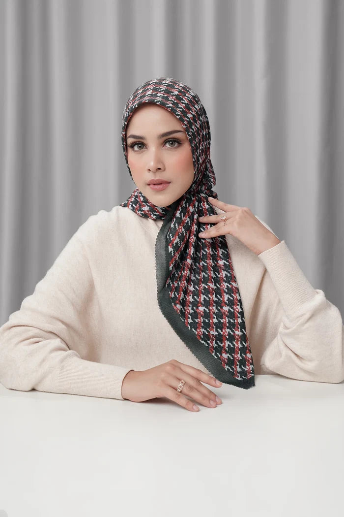 the editor square scarf in backstage by buttonscarves x the devil wears prada 2 front view