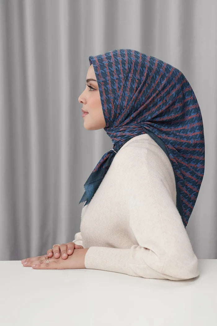 the editor square scarf in broadway by buttonscarves x the devil wears prada 2 side view