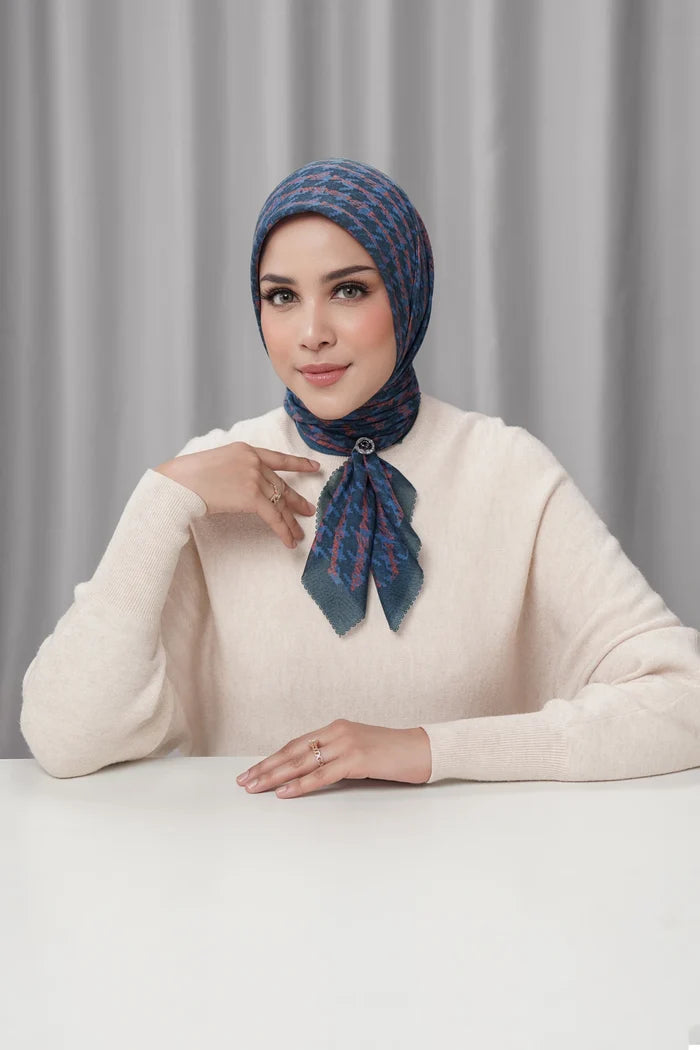 the editor square scarf in broadway by buttonscarves x the devil wears prada 2 front view