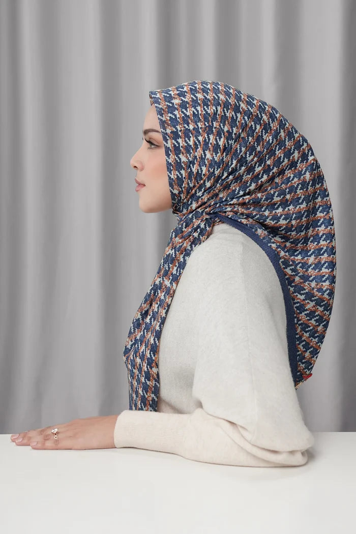 the editor square scarf in headline by buttonscarves x the devil wears prada 2 side view