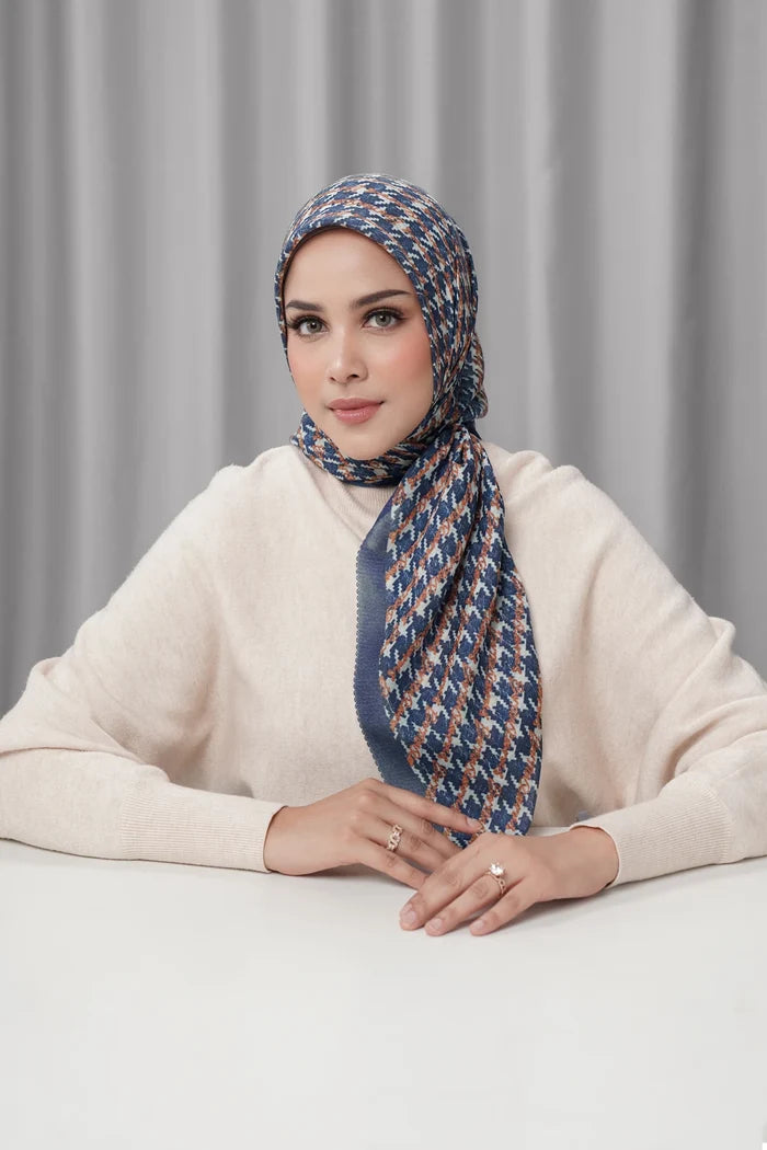 the editor square scarf in headline by buttonscarves x the devil wears prada 2 front view