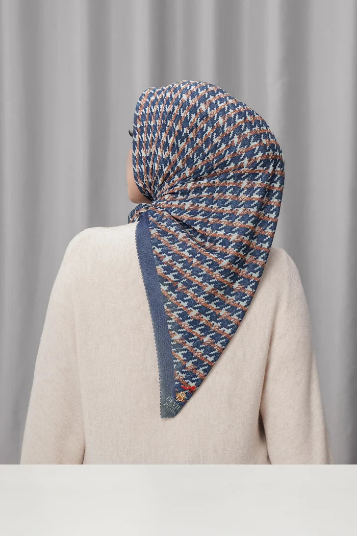 the editor square scarf in headline by buttonscarves x the devil wears prada 2 back view