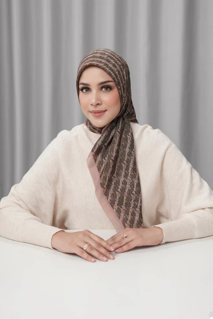 the editor square scarf in hudson by buttonscarves x the devil wears prada 2 front view