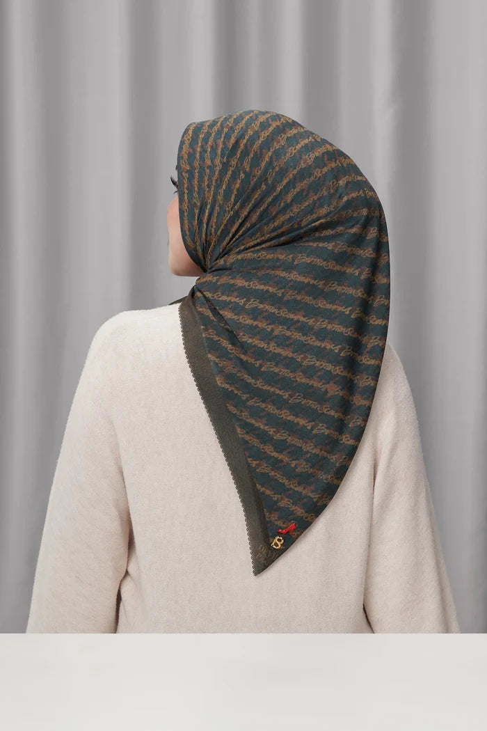 the editor square scarf in madison avenue by buttonscarves x the devil wears prada 2 back view