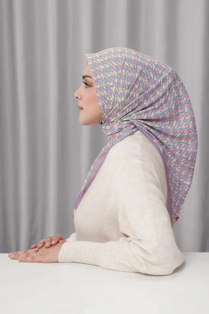 the editor square scarf in muse by buttonscarves x the devil wears prada 2 side view