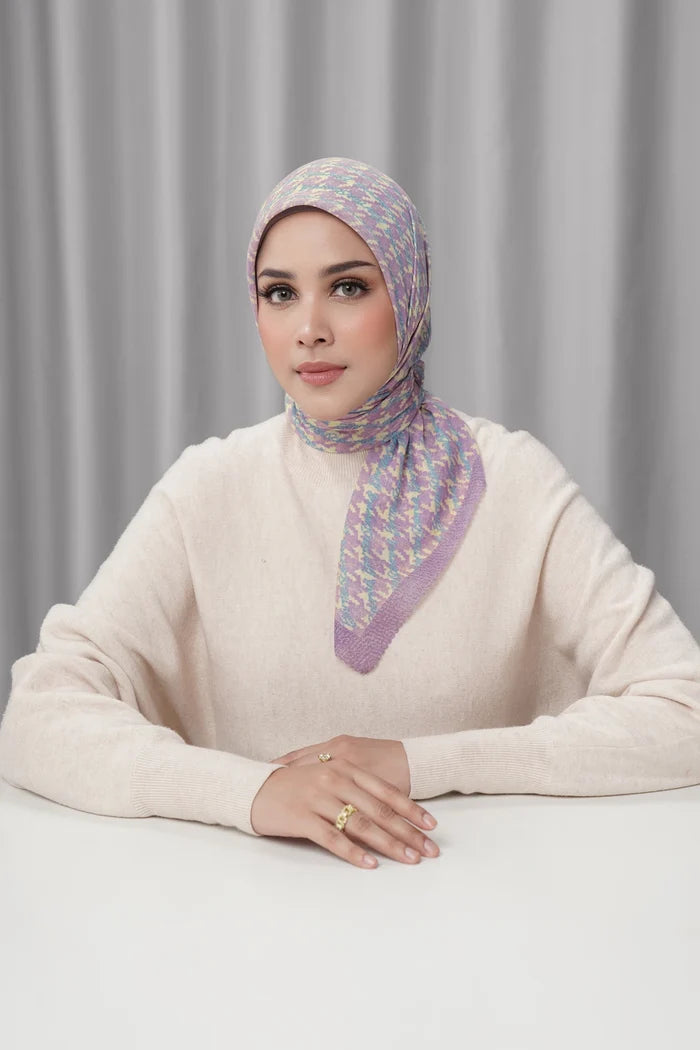 the editor square scarf in muse by buttonscarves x the devil wears prada 2 front view