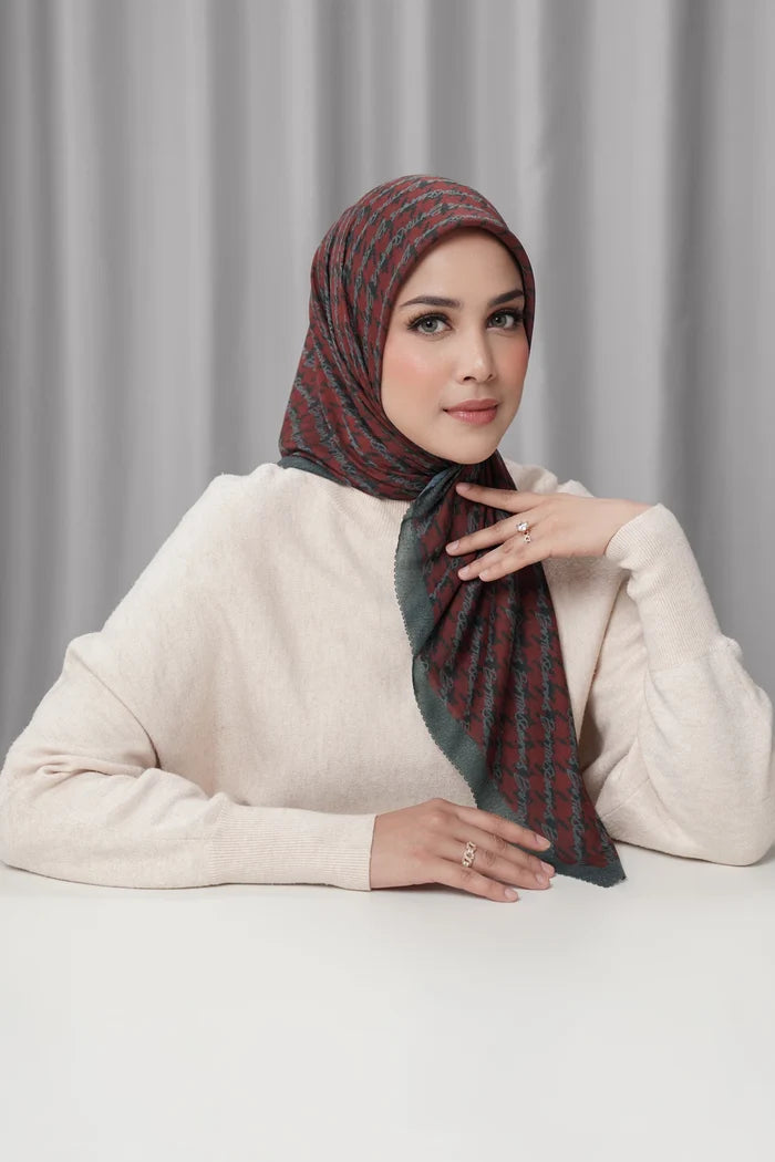 the editor square scarf in rouge by buttonscarves x the devil wears prada 2