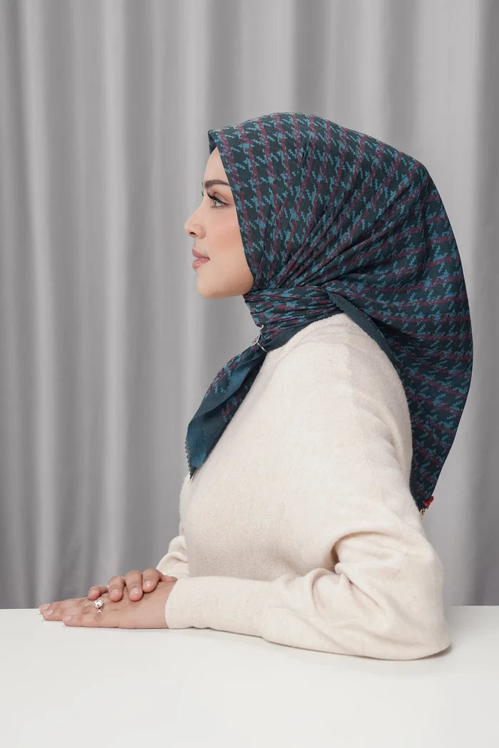 the editor square scarf in runway by buttonscarves x the devil wears prada 2 side view