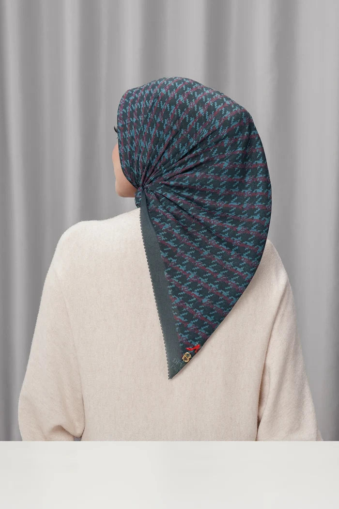 the editor square scarf in runway by buttonscarves x the devil wears prada 2 back view