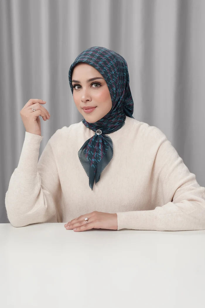the editor square scarf in runway by buttonscarves x the devil wears prada 2 front view