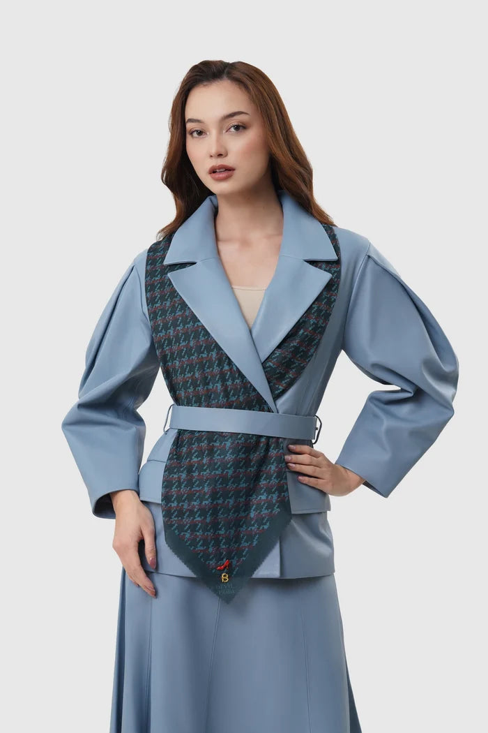 the editor square scarf in runway by buttonscarves x the devil wears prada 2 style look