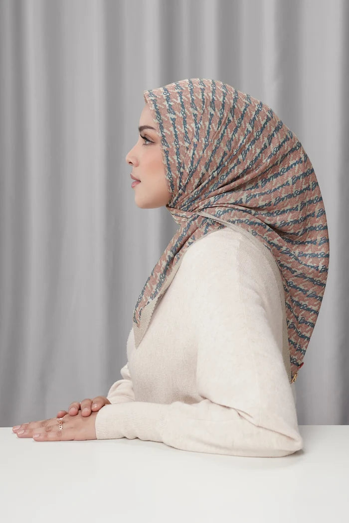 the editor square scarf in soho by buttonscarves x the devil wears prada 2 side view