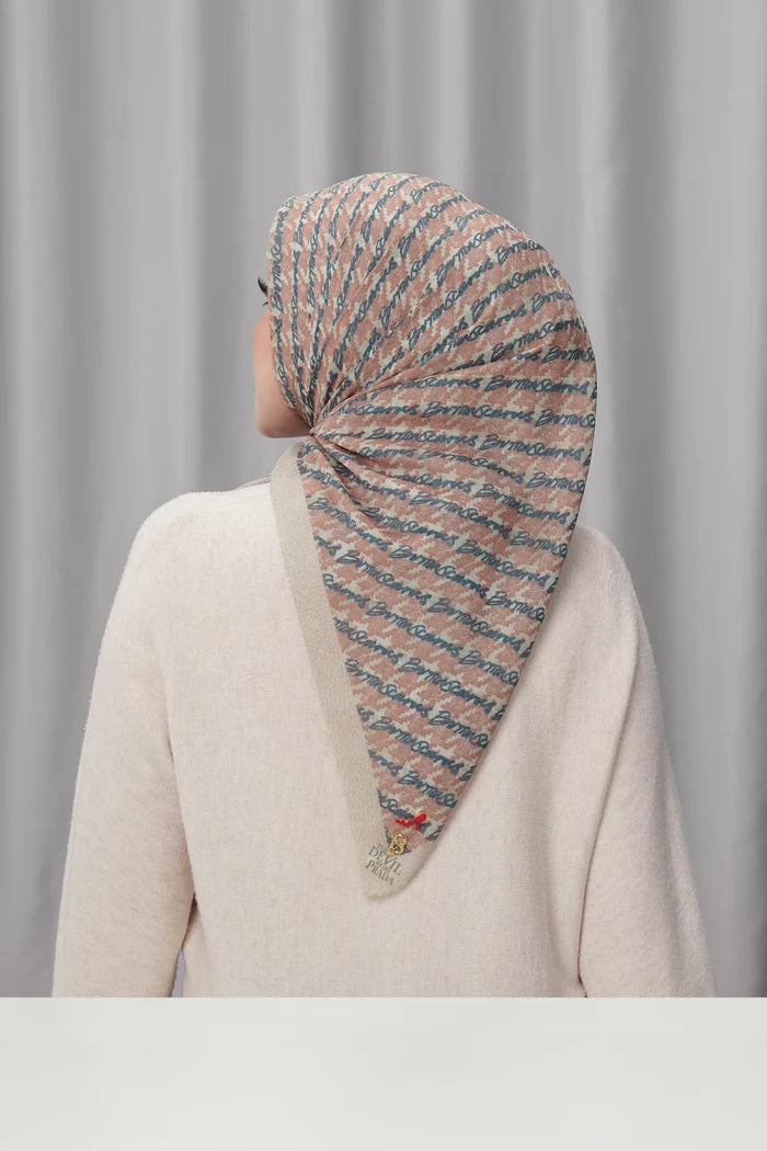 the editor square scarf in soho by buttonscarves x the devil wears prada 2 back view