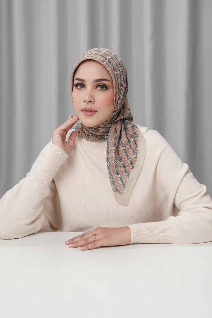 the editor square scarf in soho by buttonscarves x the devil wears prada 2 front view