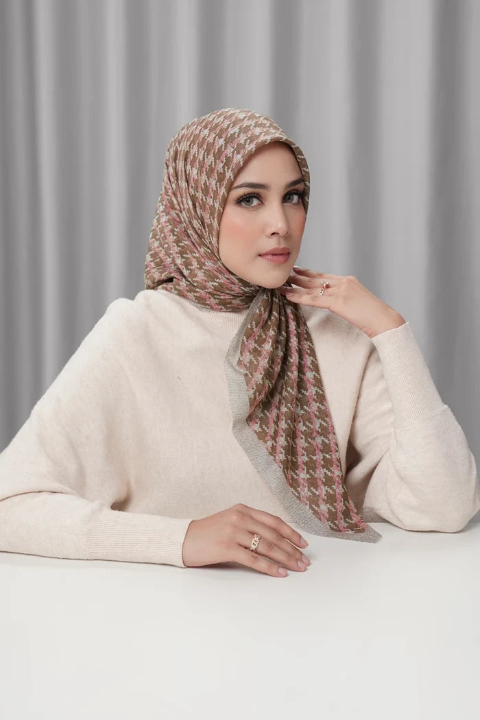 the editor square scarf in tribeca by buttonscarves x the devil wears prada 2 front view