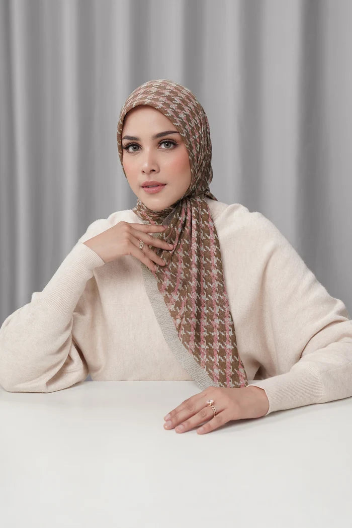 the editor square scarf in tribeca by buttonscarves x the devil wears prada 2 front view