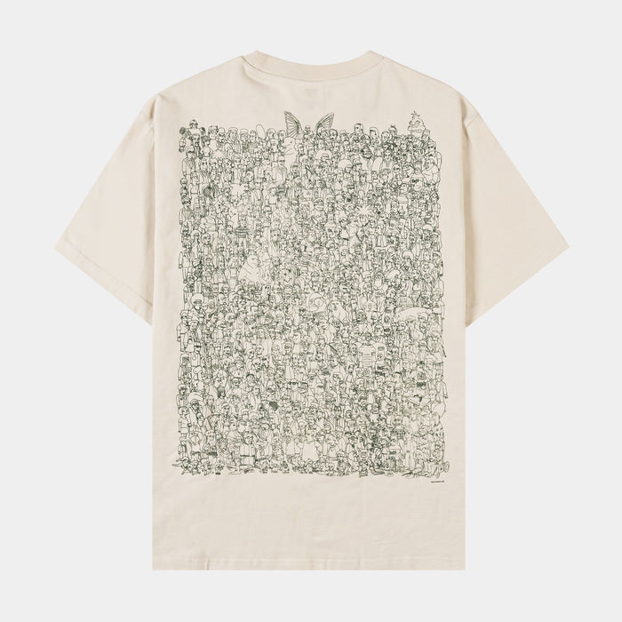 The Simpsons By Shoe Palace All Characters Mens Short Sleeve Shirt (Cream/Green)