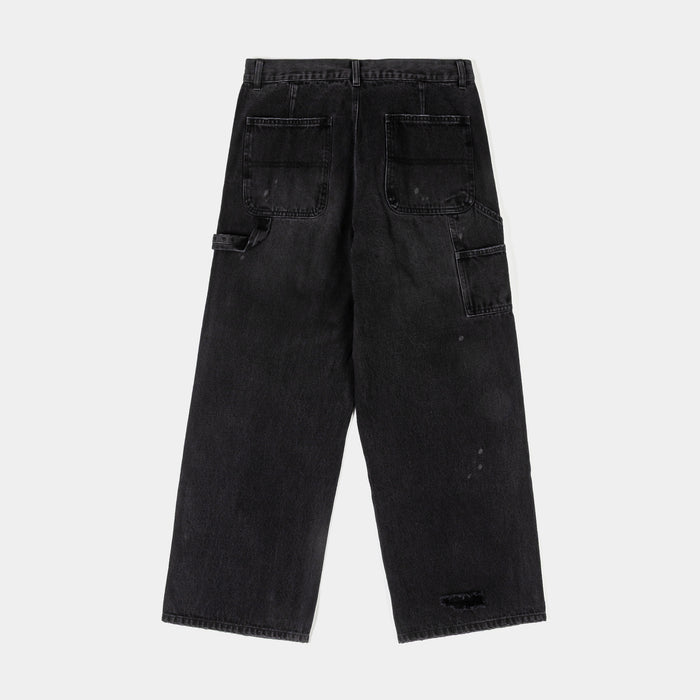 The Simpsons By Shoe Palace Logo Double Knee Washed Mens Pants (Black/Yellow)