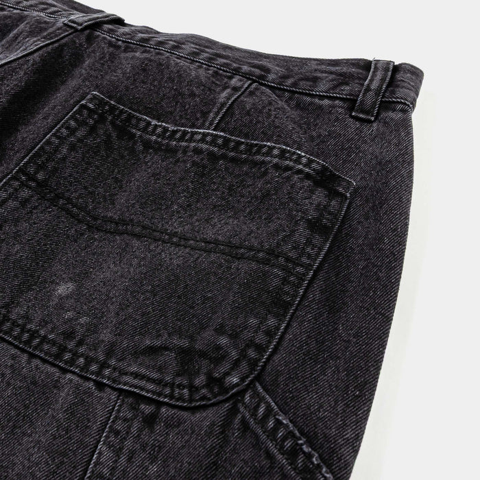 The Simpsons By Shoe Palace Logo Double Knee Washed Mens Pants (Black/Yellow)