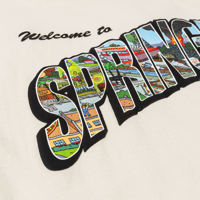 The Simpsons By Shoe Palace Springfield Mens Short Sleeve Shirt (Cream/Orange)