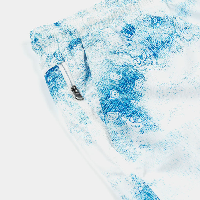 Tie Dye Paisley Hybrid Mens Shorts (Blue/White)