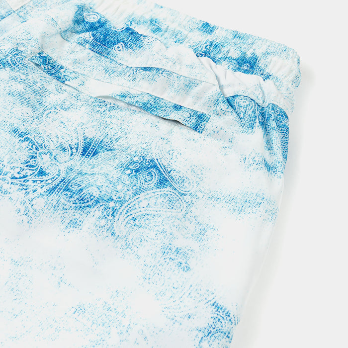 Tie Dye Paisley Hybrid Mens Shorts (Blue/White)
