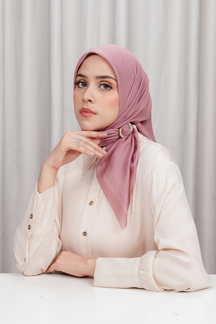 today's scarf in ash rose by buttonscarves side view