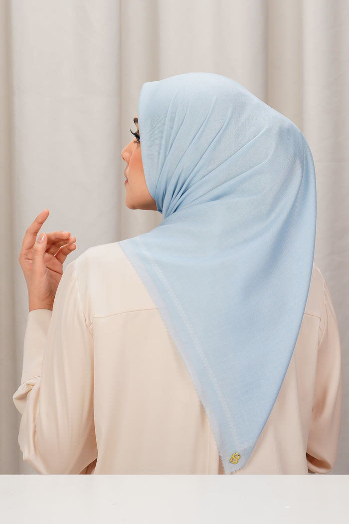 today's scarf in baby blue by buttonscarves back view