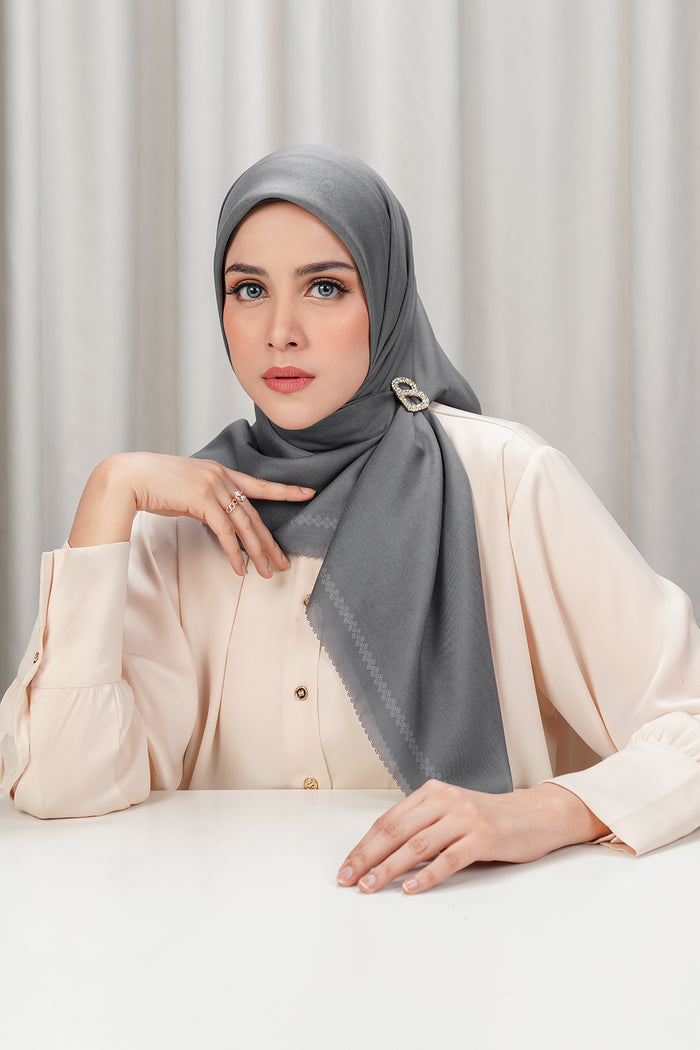 today's scarf in gunmetal by buttonscarves front view