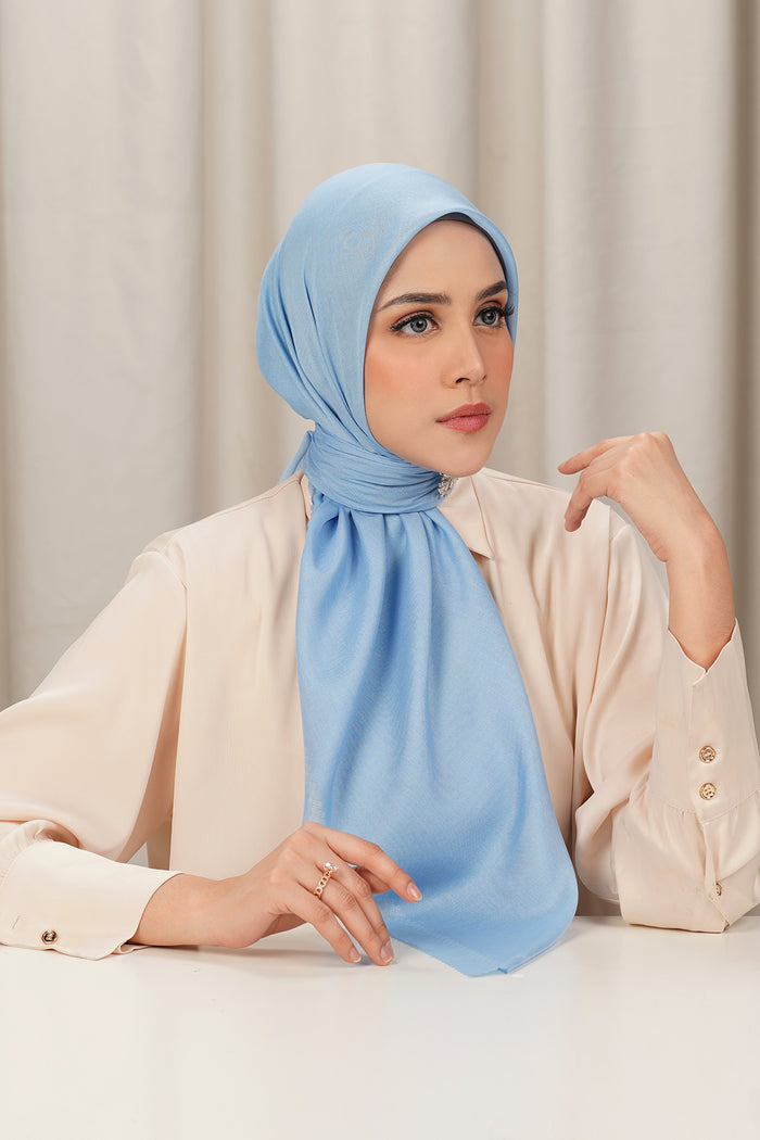today's scarf in powder blue by buttonscarves side view