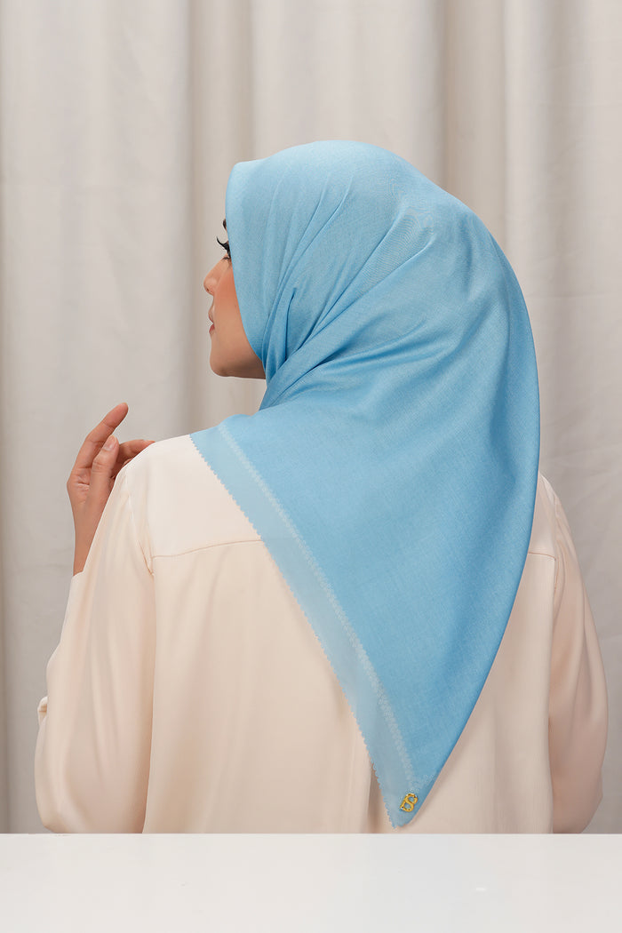 today's scarf in sky blue by buttonscarves back view