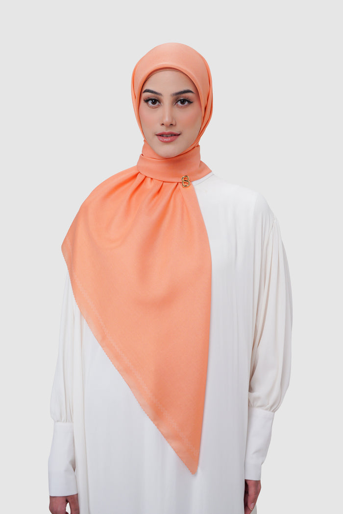 today's scarf xl in peach by buttonscarves front view