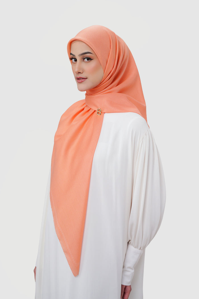today's scarf xl in peach by buttonscarves side view