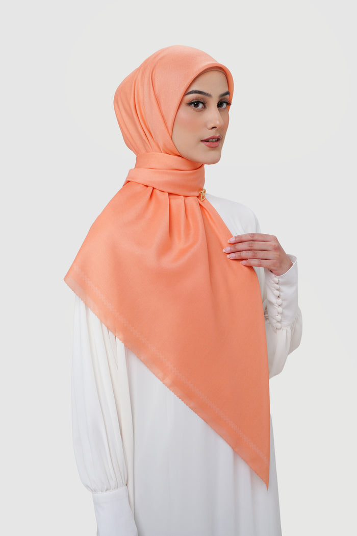 today's scarf xl in peach by buttonscarves side view