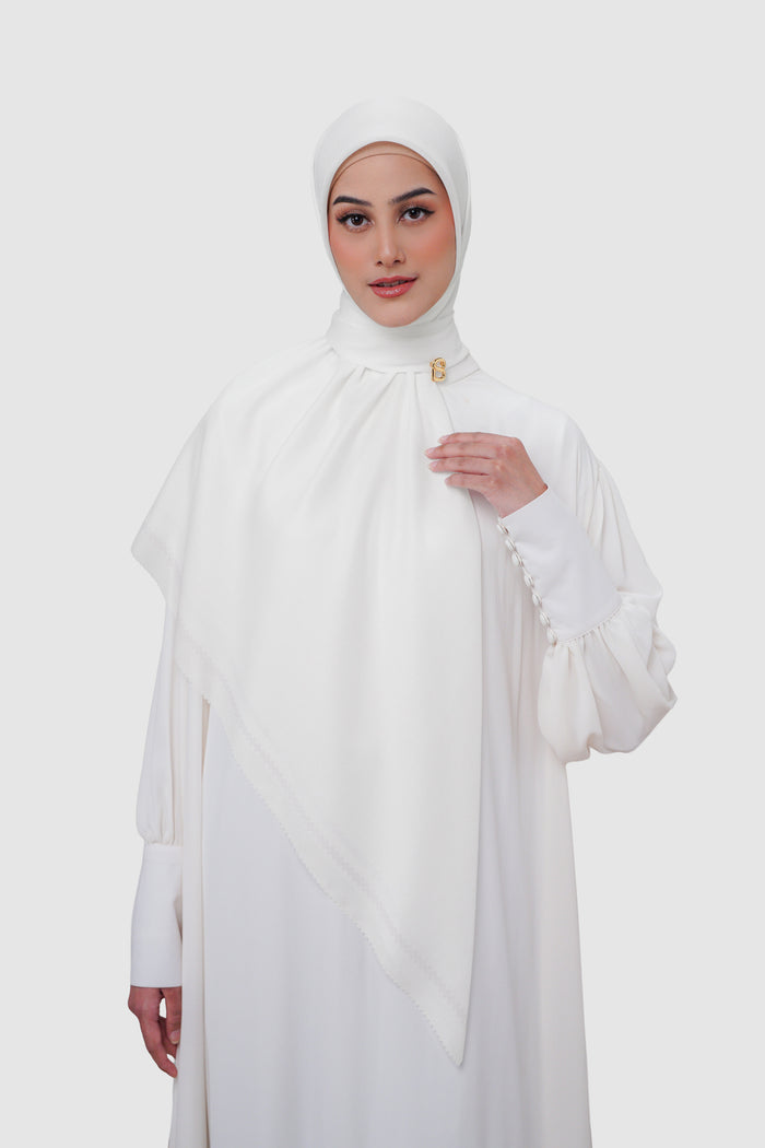 today's scarf xl in true white by buttonscarves front view