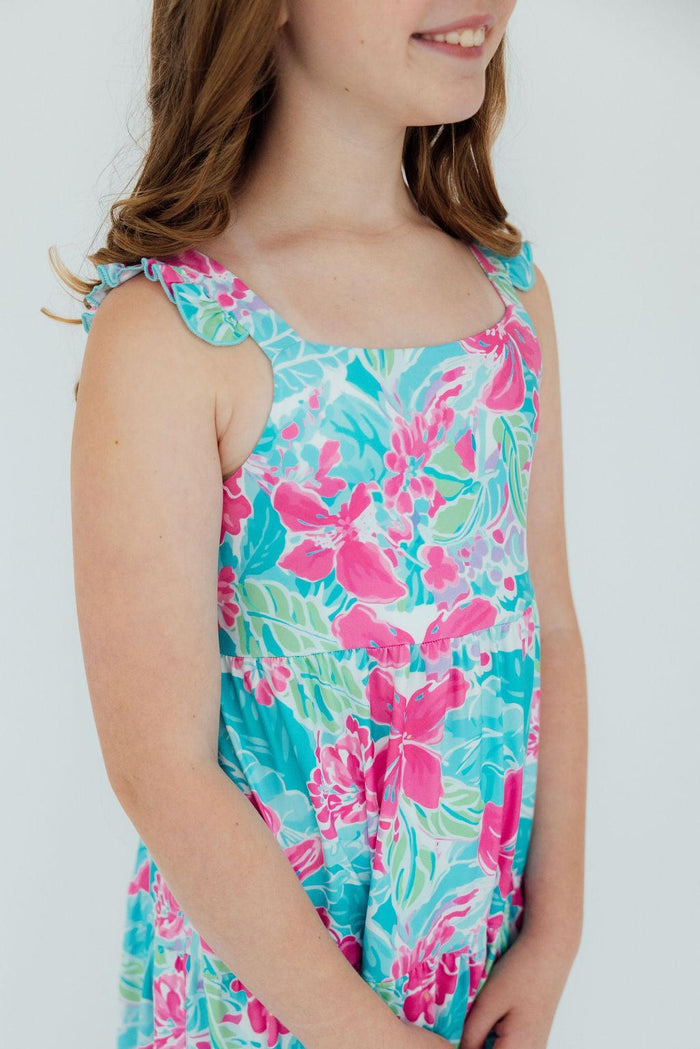 Tropical Punch Ruffle Maxi Dress-Mila & Rose ®