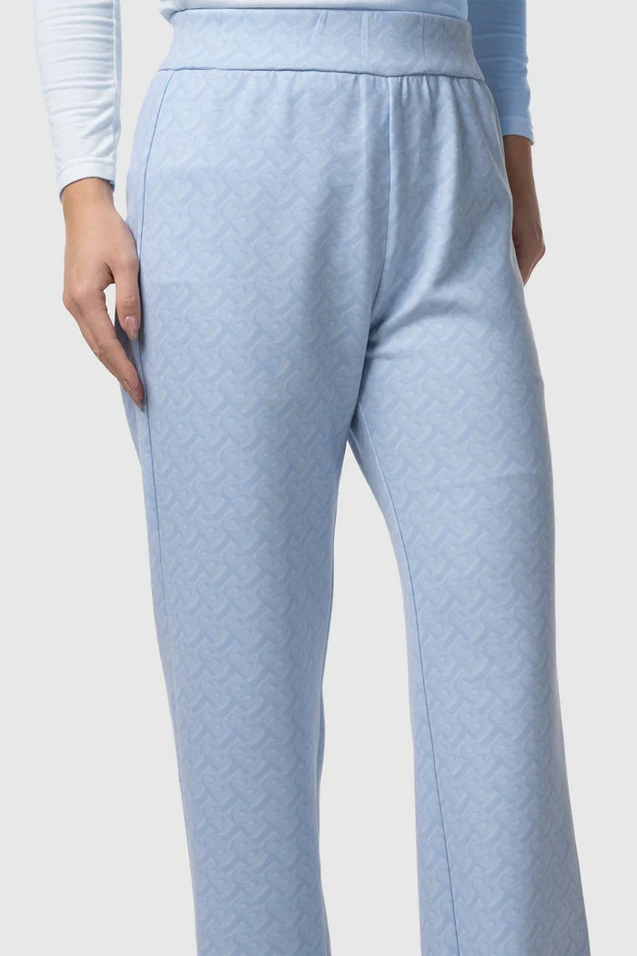 tropical26 basic pants in blue by buttonscarves front view